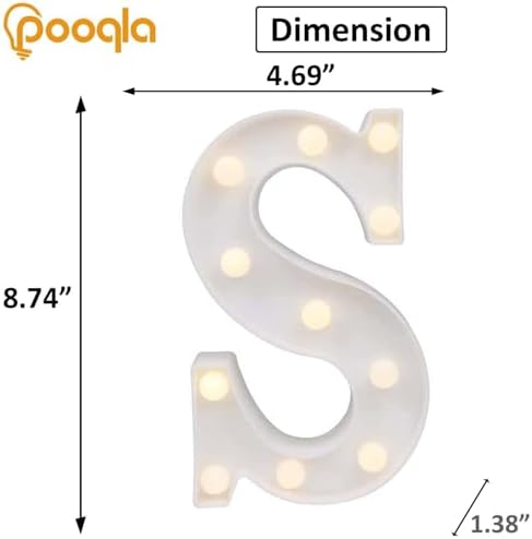 Pooqla LED Marquee Letter Lights, Warm White and Cool White Decorative Lighted - Image 5