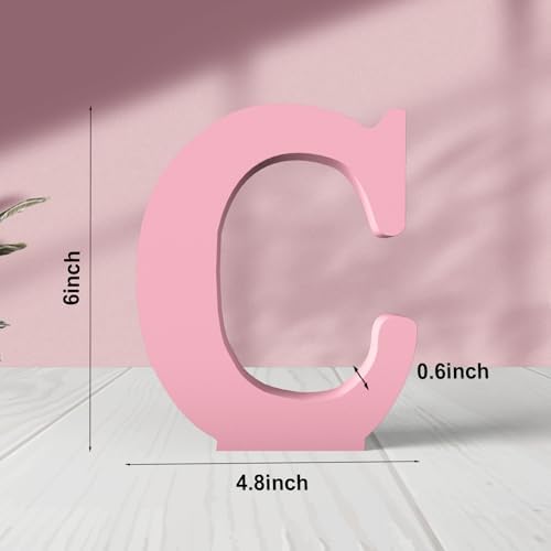 6 Inch Pink Wood Letters Unfinished Wood Letters - Image 2