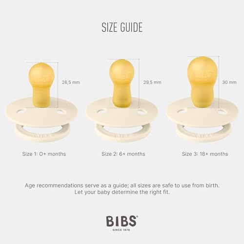 BIBS Colour Soother 4-Pack | BPA Free Dummy Pacifier | Round Nipple | Natural - Image 3
