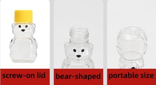 6 Pack Honey Bear Bottle 2oz Bear Shape Clear Empty Honey Bottles Honey Jar - Image 7