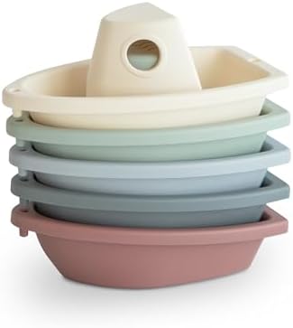 mushie Stackable Bath Boats Floating Toy | Made in Denmark by mushie