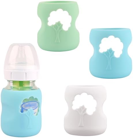 3 Pack Silicone Sleeves for Dr. Brown's Natural Glass Baby Bottles 5 oz by HUAKENER