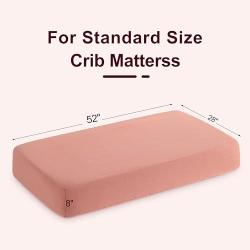 NTBAY Crib Muslin Fitted Sheets, 2 Pack, 28 x 52, Blush Pink - Image 6