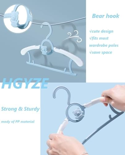 Baby Clothes Hangers 50 Pack, Plastic Kids Hangers Space Saving - Image 5