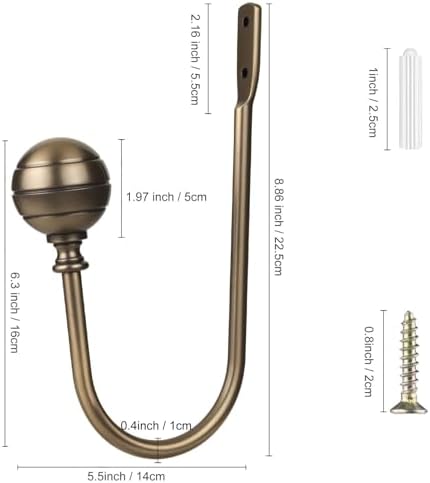 Large Curtain Holdbacks, Antique Brass - Image 2