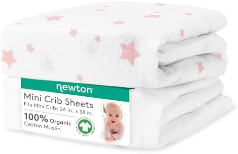 Newton Baby Fitted Mini Crib Sheet 2-Pack, Organic Muslin by newton