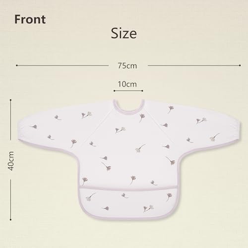 Susurration Baby Long Sleeve Bib Waterproof Sleeved Bib Smock - Image 4