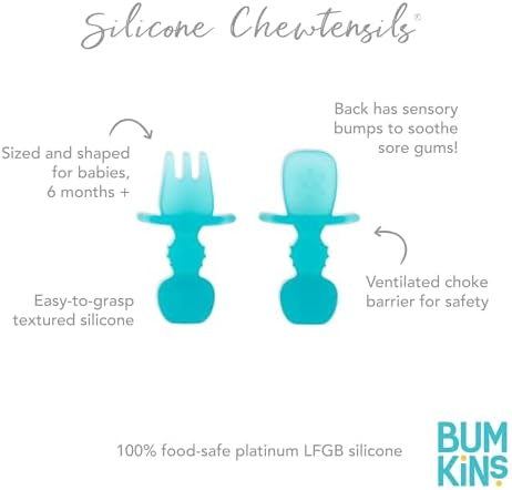 Bumkins Baby Utensils Set, Chewtensils Silicone Spoons - Image 5