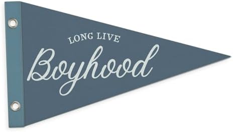 Kids Playroom Decor Pennant Felt Banner Flags, Long Live Boyhood Flet Banner by Unknown