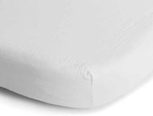 mushie Extra Soft Muslin Fitted Crib Sheet | 192 Thread Count | 28"x 52" - Image 2