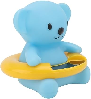 Bear Shaped Baby Bath Water Thermometer One Piece Plastic Blue by KOCKSHION