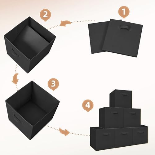 STORAGE MANIAC Storage Cubes, 13 Inch 4 Pack Collapsible Fabric Shelf Bins - Image 6
