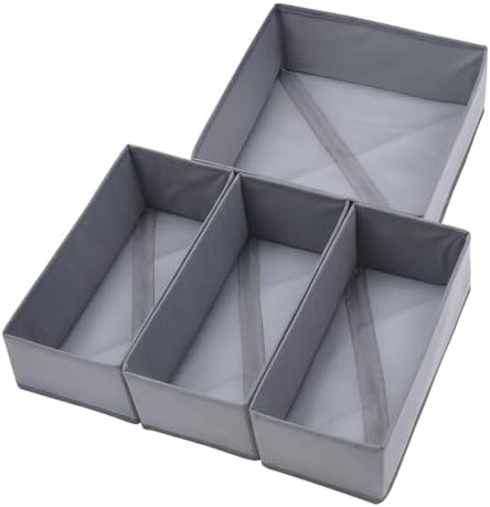 Bructhun Drawer Organizer Set of 4- Fabric Storage Bins by Bructhun