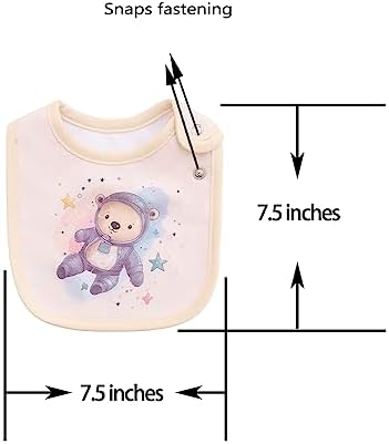 Maiwa 6 Pack Waterproof Cotton Baby Bibs - Image 3