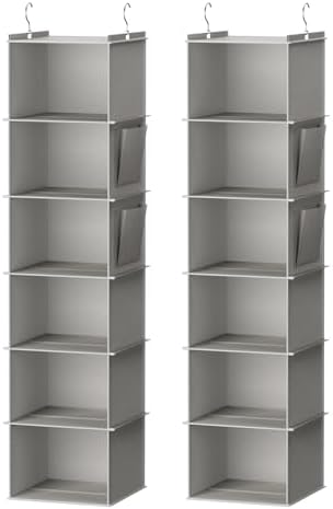 Hanging Closet Organizer and Storage, 2 Packs, Light Grey by YOUDENOVA