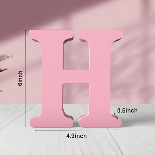 6 Inch Pink Wood Letters Unfinished Wood Letters - Image 2