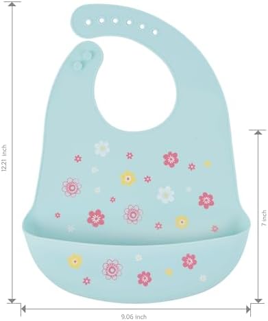 2 Pack Silicone Baby Bibs Adjustable Fit Waterproof Bib - Image 3