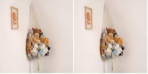 Amdermi Stuffed Animal Hammock Corner, Boho Macrame Plush Toy Storage Net by Amdermi