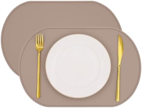 Silicone Placemat Set of 2, Heat Resistant Placemats by yuuzue