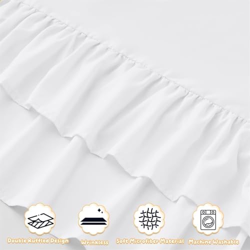 Ruffled Crib Bed Skirt, Soft Double Layer - Image 7