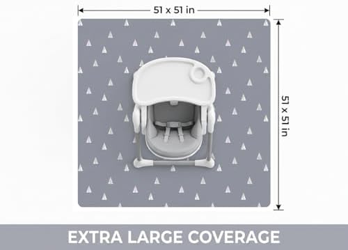 51” Baby Splat Mat for Under High Chair/Arts/Crafts, WOMUMON Washable - Image 2