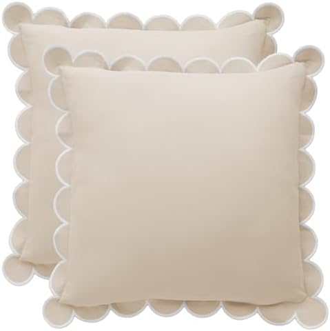 BEBE BASK Scalloped Pillow Cover Set of 2, Cotton by BEBEBASK%C2%AE