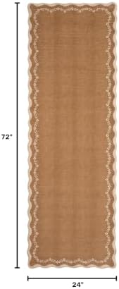 GarveeHome 2x6 Scalloped Washable Runner Rug Non Slip Hallway Kitchen Rug - Image 2