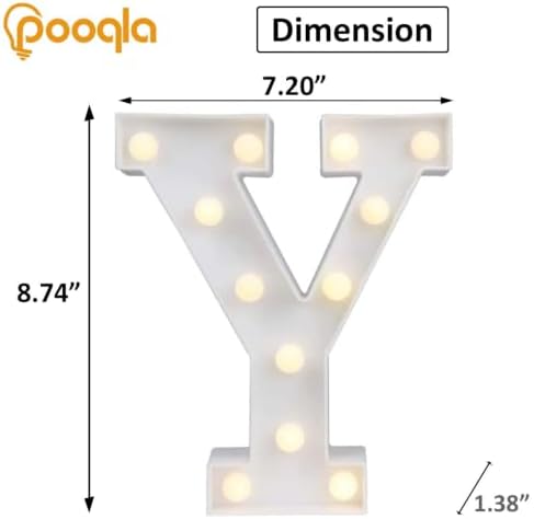 Pooqla LED Marquee Letter Lights, Warm White and Cool White Decorative Lighted - Image 5