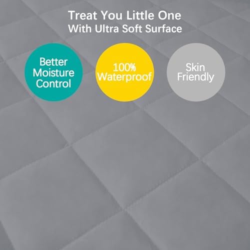 Pack and Play Sheets Fitted 2 Waterproof Mattress Protector Pad Cover - Image 4