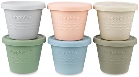 PandaEar 6 Pack Silicone Baby Food Storage Containers -Leakproof & Airtight by PandaEar