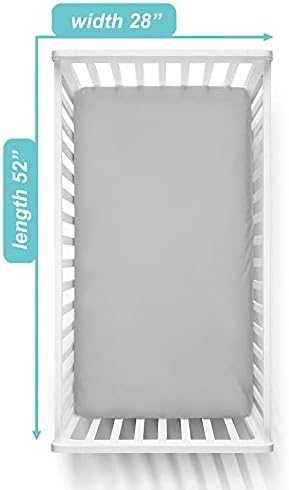 American Baby Company Cotton Fitted Crib Sheet 52x28", Ash Gray - Image 3