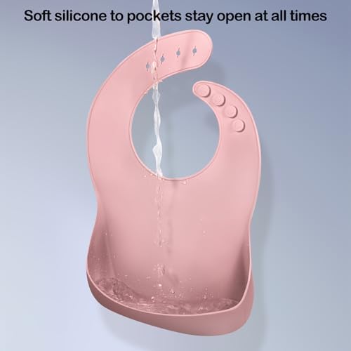 Eascrozn Silicone Bibs for Babies Toddler Set of 3, BPA Free - Image 5