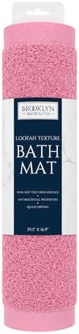 Home Expressions Non Slip with Suction Cups Loofah Bathmat 27"x15" & 29.5"X16.9" by Home+Expressions