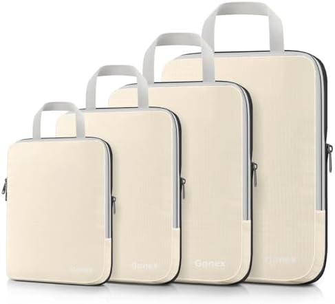 Gonex Compression Packing Cubes, 4-Piece Expandable Travel Organizers by Gonex