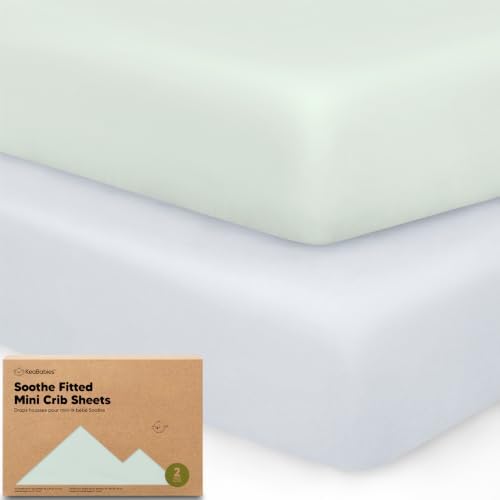 2-Pack Mini Crib Sheets Fitted, 38x26 Pack N Play Mattress Sheets by KeaBabies