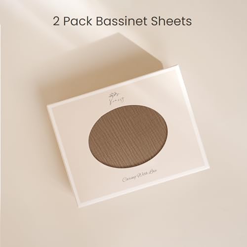 Konssy Muslin Bassinet Sheets for Baby Boys and Girls, 2 Pack - Image 6