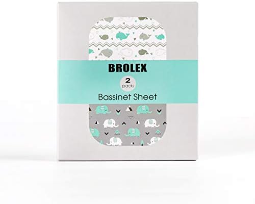 Stretch Fitted Bassinet Sheet Set BROLEX 2 Pack Cradle Sheets - Image 2