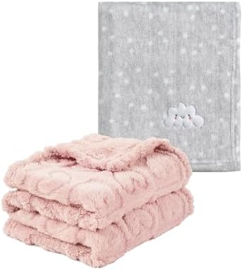 CREVENT 2Pcs 30''X40'' Cute Cozy Fluffy Warm Baby Blankets by CREVENT