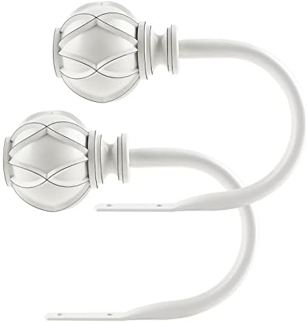 KAMANINA Decorative Curtain Drapery Holdbacks, Wall Mounted, 2 Pack White by KAMANINA