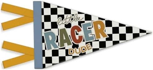 Race Car Room Decor for Boys, Little Racer Dude Felt Banners Flags by Unknown