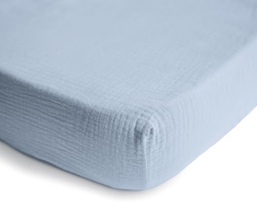 mushie Extra Soft Muslin Fitted Crib Sheet | 192 Thread Count | 28"x 52" - Image 2