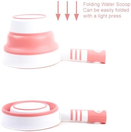 Folding Water Ladle for Bath Collapsible Water Scoop Bath Ladle Pink - Image 5