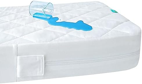Zippered Crib Mattress Protector Waterproof, 6-Sided Encasement by Bilobanbabybedding