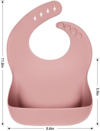 Eascrozn Silicone Bibs for Babies Toddler Set of 3, BPA Free - Image 2