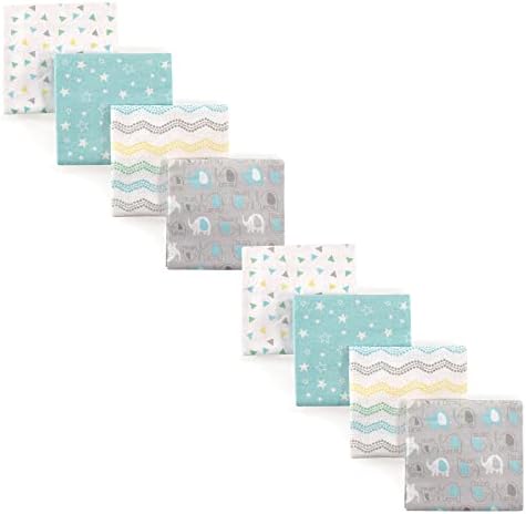 Luvable Friends Unisex Baby Cotton Flannel Receiving Blankets, Basic Elephant by Luvable+Friends