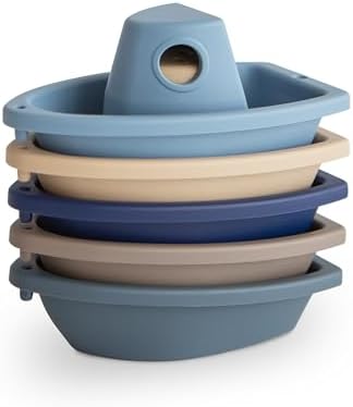 mushie Stackable Bath Boats Floating Toy | Made in Denmark by mushie