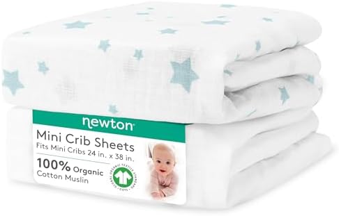 Newton Baby Fitted Mini Crib Sheet 2-Pack, Organic Muslin by newton