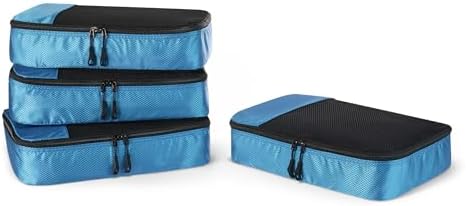 Amazon Essentials 4-Piece Packing Cubes Travel Accessories Set, Luggage by AmazonEssentials