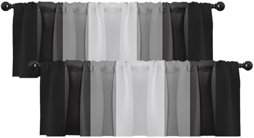 Emvency Valances for Windows, 2 Pack, 52x12 Inch, Geometric Modern by Emvency