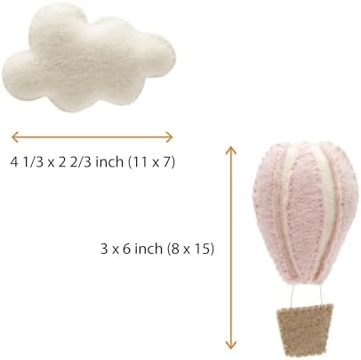 GLACIART ONE Hot Air Balloon & Cloud Decoration | Hanging Wall Decor, Bedroom - Image 5